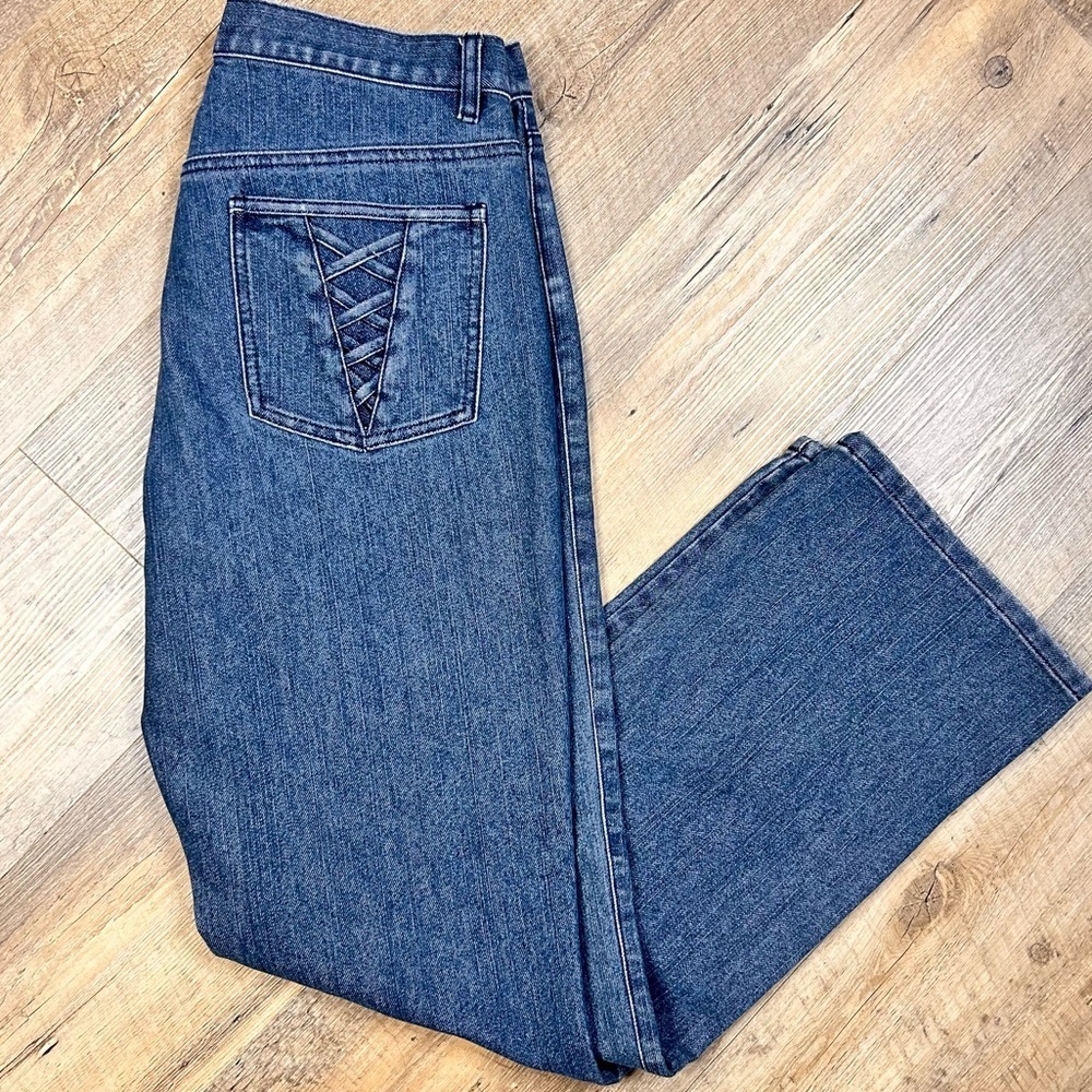 Y2K Calvin Klein Jeans 10 Straight Leg Lattice Pockets Stretch